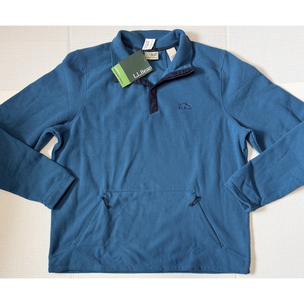 LL BEAN Pathfinder - Men's Performance Fleece 1/4 Snap Pullover - Large -NWT NEW